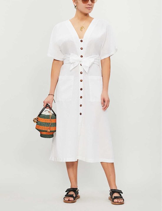 Seafolly Ocean Alley Button Front Dress White - Dames Witte jurk met knopen  - Maat S | bol.com