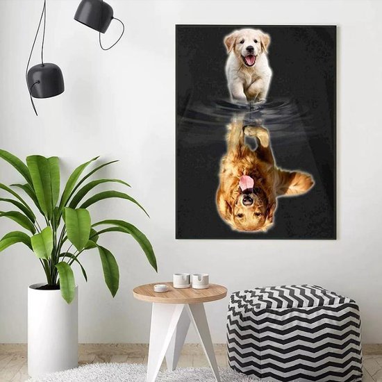 Canvas Schilderij * Puppy, Later als ik Groot ben! * - Dierposter Pup -  kleur - 40 x 50 cm | bol.com
