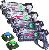Light Battle Active Camo Laserguns - Grijs/Wit - 4 Pack + 2 Lasergame Targets