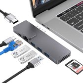 SBVR DS63 - USB-C Docking Station - 8 poorten USB Adapter - Inclusief RJ45 Ethernet, Thunderbolt 3 en HDMI (4K) - Voor o.a. MacBook Air en Pro