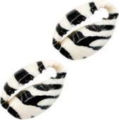 Kauri schelp kraaltjes -5 stuks - tiger black white