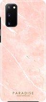 Paradise Amsterdam 'Mineral Peach' Fortified Phone Case - Samsung Galaxy S20 - roze steen marmer design telefoonhoesje