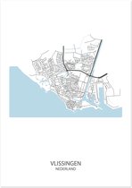 Poster Vlissingen | Plattegrond | 29,7 x 42,0 cm (A3)