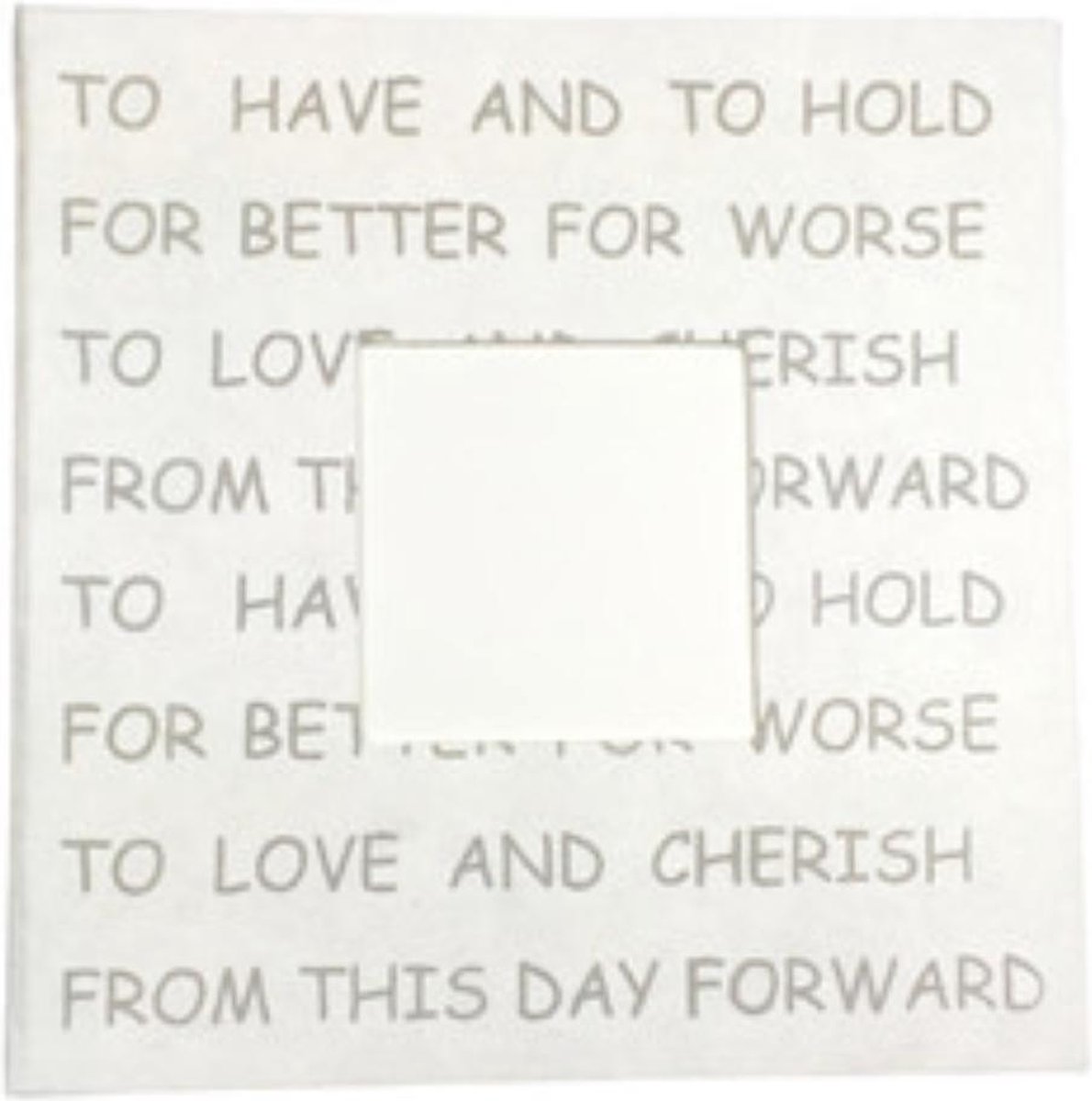Gastenboek / fotoalbum met tekst "to have and to hold", 26x26cm, met venster