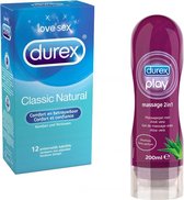 Durex Classic Natural 12 stuks & Durex Massage 2 in 1