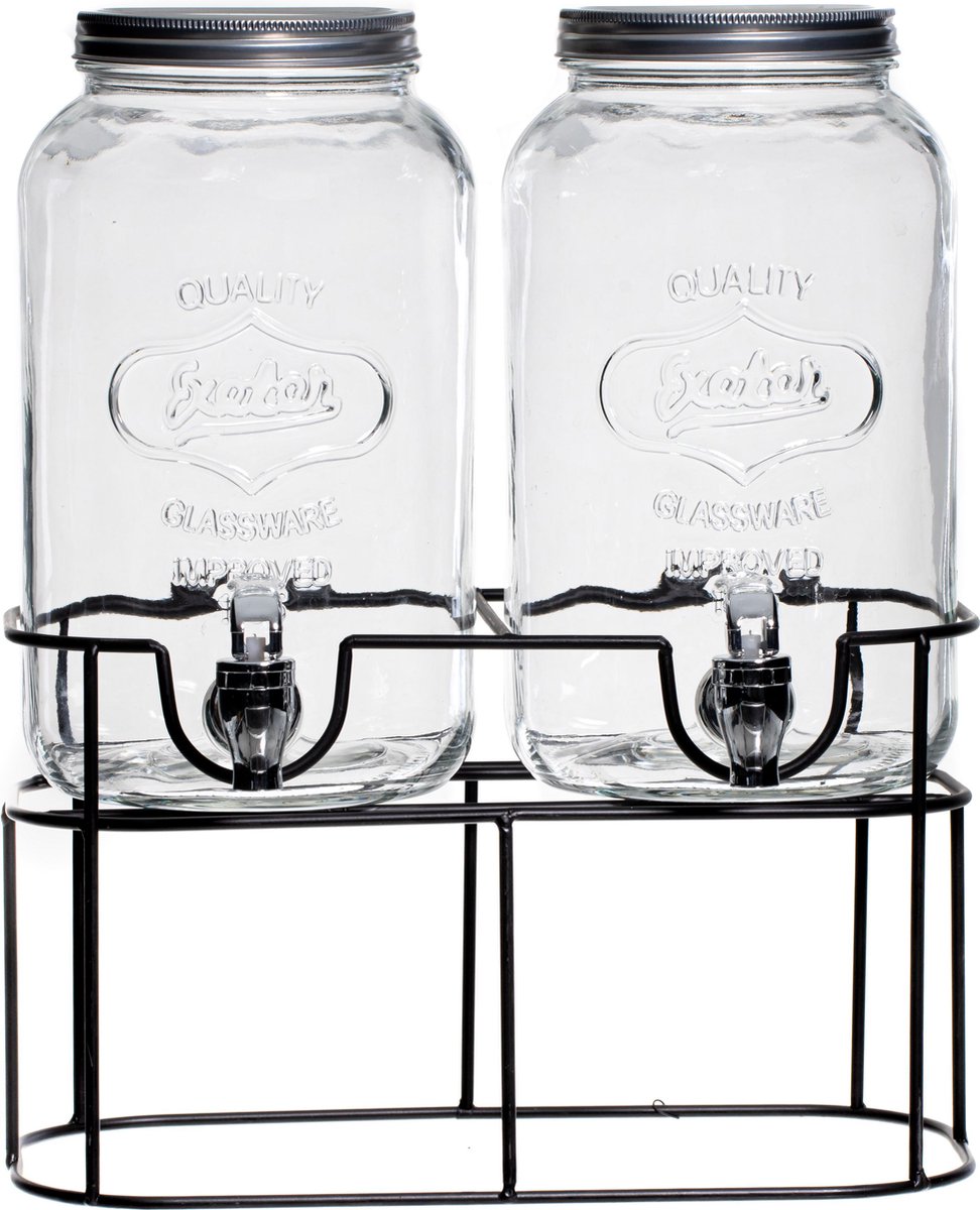 Sareva Drank Dispenser met houder Sapdispenser Limonadedispenser Limonadetap 2 x 3 Liter