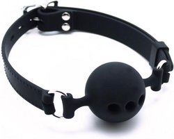 Rimba - Ball Gag - Siliconen Mondknevel Met Metalen Gesp - BDSM Mouthgag Met Verstelbare Band En Ademgaten
