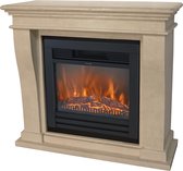 Kreta Mini schouw natuursteen (off white) inclusief elektrische haard Lucius