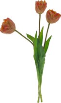 Viv! Home Luxuries - Tulp - 3 stuks - kunststof bloem - Perzik - Topkwaliteit