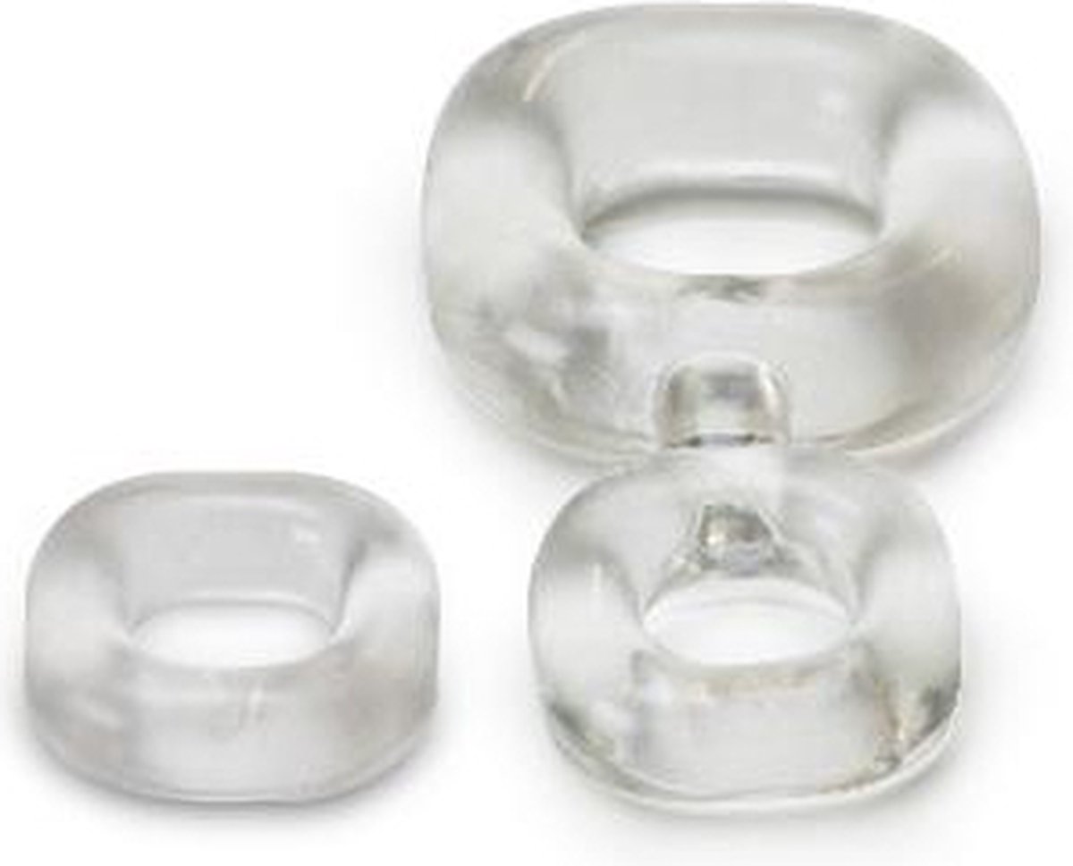 Goedkoopste Sport Fucker Boner Kit Cockring en Ballstretcher - transparant