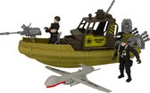Combat Force - Leger Speelgoed - Army - Soldaatjes – Militair - Boot Speelgoed - Boot - Drone met Raket - Leger - Soldaat - Speedboot Speelset – Kinderen