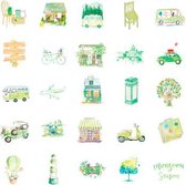 Schattige Kawaii penpal knutsel stickers | +/- 4cm | 50 stickers | Green | cadeau – kado – geschenk – gift – verjaardag – verassing – feestdag – versiering – decoratie - laptop - h