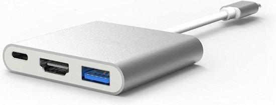 USB-C HUB 3 in 1 | C USB HUB -  Type-C adapter voor Macbook met 4K HDMI, USB 3.0 en USB C - Jumalu