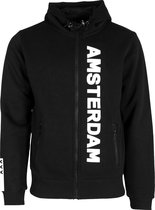 Fox Originals Collegiate  Hoodie Heren & Dames Amsterdam Capuchon Trui Katoen Zwart L