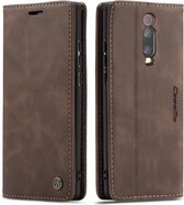 CaseMe - Xiaomi Mi 9T hoesje - Wallet Book Case - Magneetsluiting - Donker Bruin