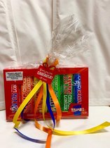 Tony's Chocolonely Proeverijtje - 6 x 47 gram - Feestelijk verpakt in folie met sierlint en felicitatie Kaart