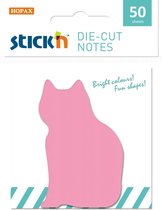 Sticky katten notes - 68 x 45mm, roze, 50 memoblaadjes