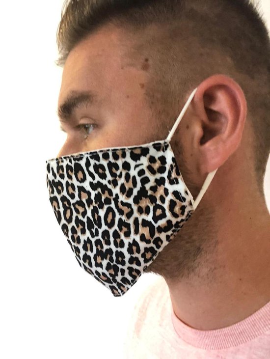 Mondkapje Mondmasker Wasbaar Gezichtsmaker Met Elastiek Katoen Tijger Print 0277