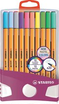 Fineliner - STABILO point 88 - PastelParade met 20 fineliners - 10 pastel kleuren + 10 heldere kleuren
