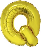 Grote folie ballon letter Q Goud