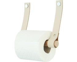 Leren toiletrolhouder (roldrager: rondhout) | CREME