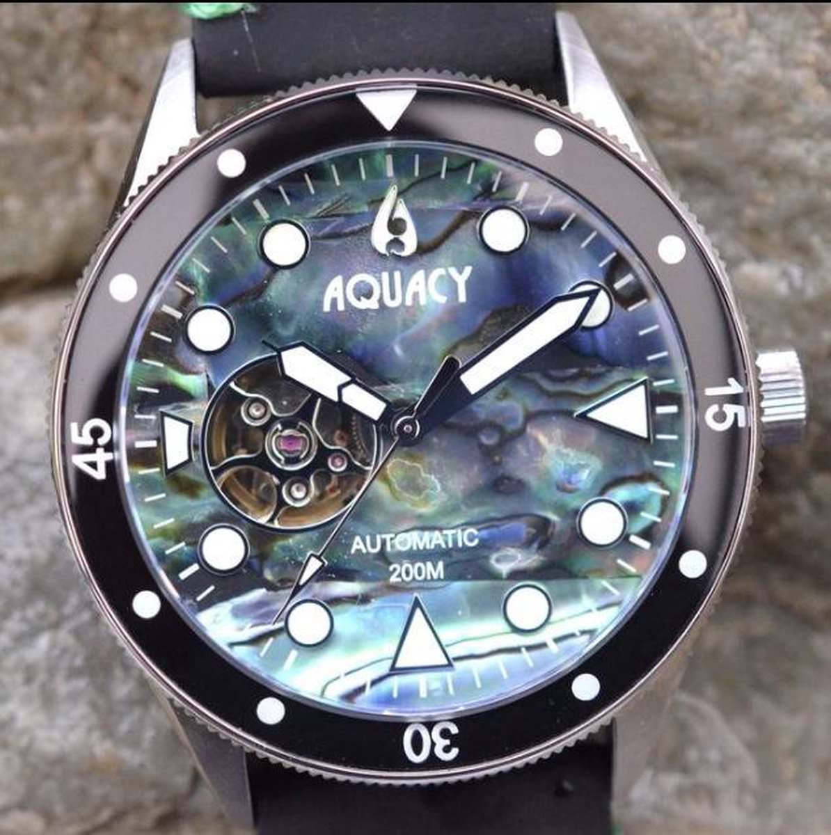 HEREN HORLOGEWATCHAQUACY CAVE DIVER AUTOMATISCH UURWERKAUTOMAAT