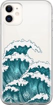 iPhone 11 transparant hoesje - Wave | Apple iPhone 11 case | TPU backcover transparant