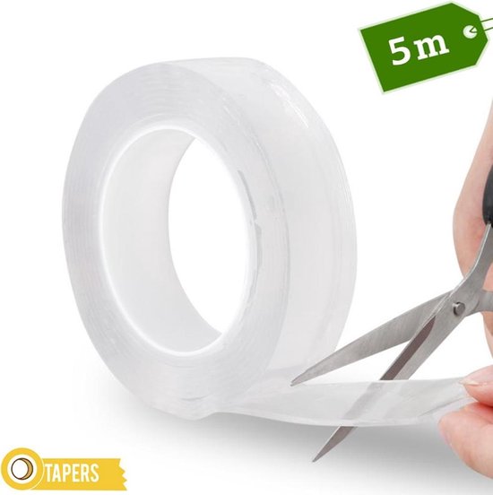 Nano Tape Original 5 Meter | Maximale Draagkracht 3KG | Herbruikbaar En Wasbaar | Dubbelzijdige Tape | Gekkotape | Super Krachtige Dubbelzijdige Plakband