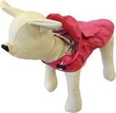 Honden regencape in de kleur roze - XXS ( rug lengte 19 cm, borst omvang 26 cm, nek omvang 24 cm )