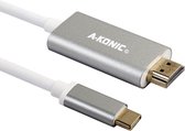 USB-C naar HDMI Kabel 1.8 Meter - 4K 60Hz | Type c To HDMI Cable | HP | Dell Xps | Apple Macbook Pro | Samsung | Lenovo | Huawei | HP | Spacegrey | A-KONIC©