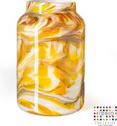 Design vaas Bloom - Fidrio MUSTARD - glas, mondgeblazen - hoogte 30 cm