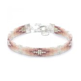 Mint15 Geweven Armband 'Vintage Pink' - Zilver