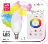 Avide Smart LED Candle 5.5W RGB+W 2700K with IR remote