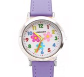 Horloge -Bloem -Lila/ Paars -3 cm-Kinder- Tiener