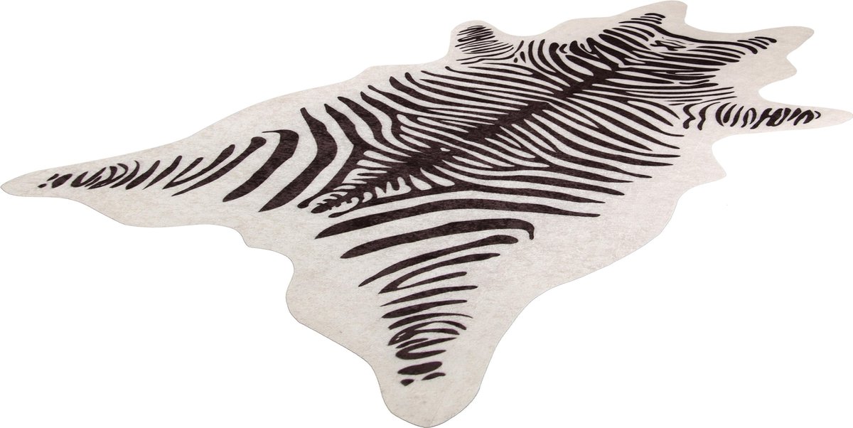 Vloerkleed Zebra Huid Antislip Wasbaar Vorm Print Tapijt - 120X180cm -  Zwart Wit | bol.com