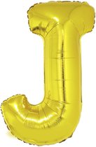 Grote folie ballon letter J Goud