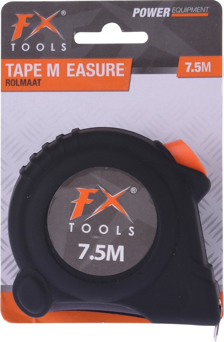 FX Tools Rolmaat - 7,5 meter - 27,5 mm - zwart - meetlint
