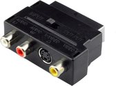 WiseGoods Schakelbare Scart naar Tulp RCA Adapter - AV / TV / Audio Adapter - Video / DVD / Projector