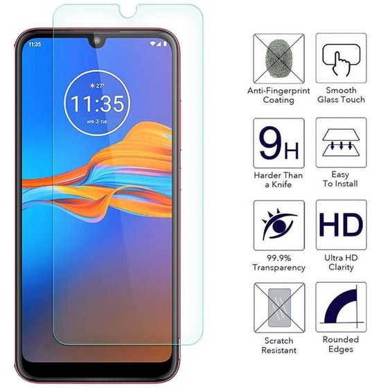 Etui Portefeuille Motorola Moto E6 Plus Rose avec 2 Pièces de Glas Ecran en Verre