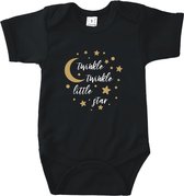 Baby Rompertje Twinkle twinkle little star | Korte mouw 50/56 Zwart