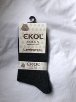 Lamswollen dames (unisex) sokken - zwart - 4 paar - 36/39