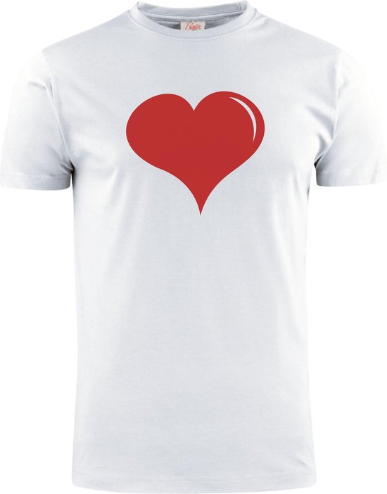 T-shirt heren - hart voor de zorg - Wit - Maat S | bol