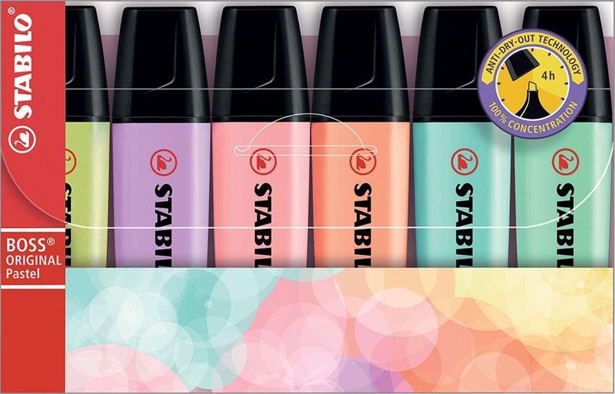 Bezwaar Scully schreeuw STABILO BOSS ORIGINAL Pastel - Markeerstift - Markeren Met Pastelkleuren -  Etui Met 6... | bol.com