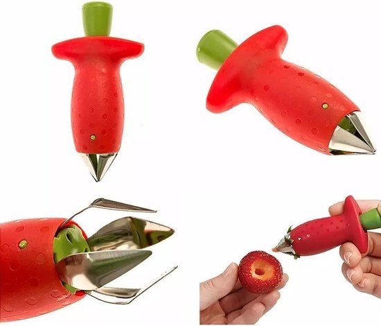 Tomaten / Aardbeien ontkroner - RVS - mes - Fruit Huller - Universeel keuken gereedschap