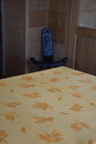 Zomerse Tafellakens - Tafelzeil - Tafelkleed - Duurzaam - Gemakkelijk in onderhoud - Opgerold op dunne rol - Geen plooien - Zomerfiguren Geel - 140cm x 180cm