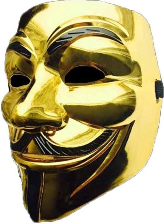 Gouden V for Vendetta Masker / Gouden Anonymous Masker / Gouden Guy Fawkes  Masker | bol.com