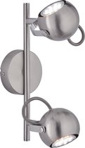 LED Plafondspot - Trion Bosty - GU10 Fitting - 2-lichts - Rond - Mat Nikkel - Aluminium - BSE