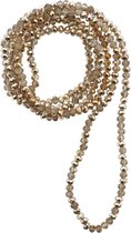 Melady Halsketting Dames 4mm*1m Beige Glas Ketting Dames Kralenketting