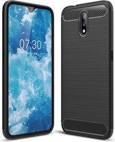 Nokia 2.3 Carbone Brushed Tpu Zwart Cover Case Hoesje CBL