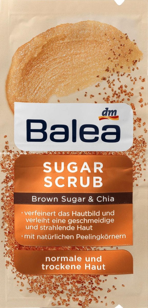 DM Balea Gezichtsmaskers verzorging | Gezichtsscrub |Peeling Sugar Scrub Brown Sugar & Chia